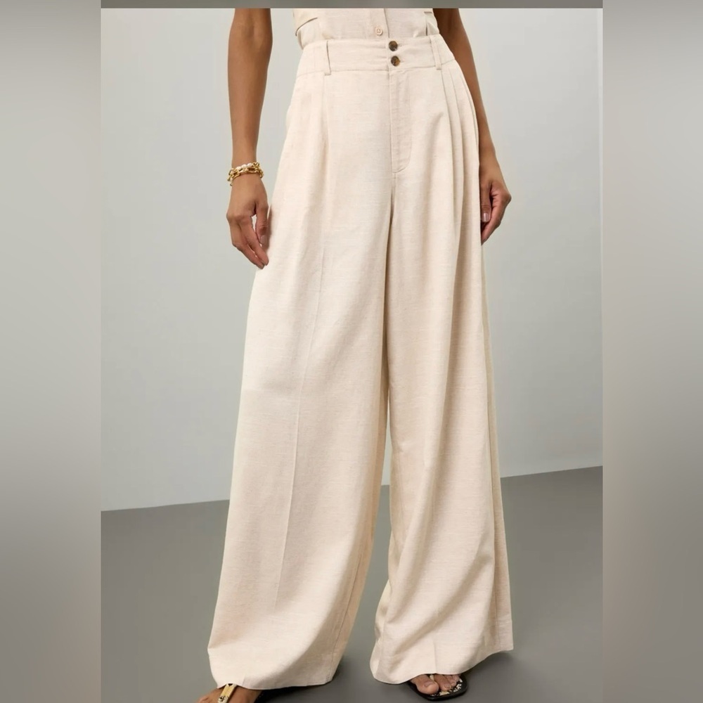 CeCe Pleated Wide Leg Trousers Size 6